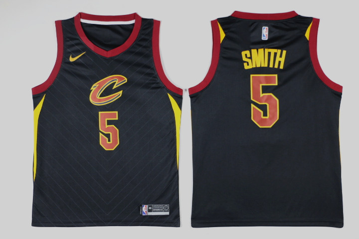 Men Cleveland Cavaliers #5 Smith Black Game Nike NBA Jerseys->->NBA Jersey